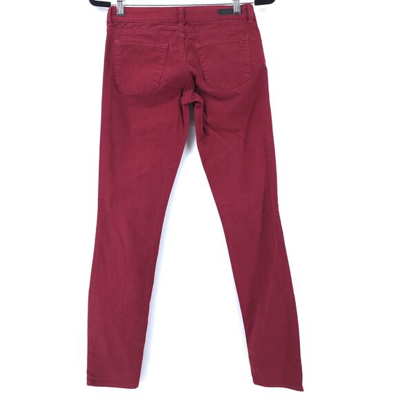 Articles of Society Size 24 Mya Scarlet Bright Maroon Denim Stretchy Skinny Jean - Picture 9 of 11